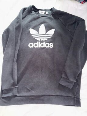 adidas Black Sweatshirt with White Trefoil Logo